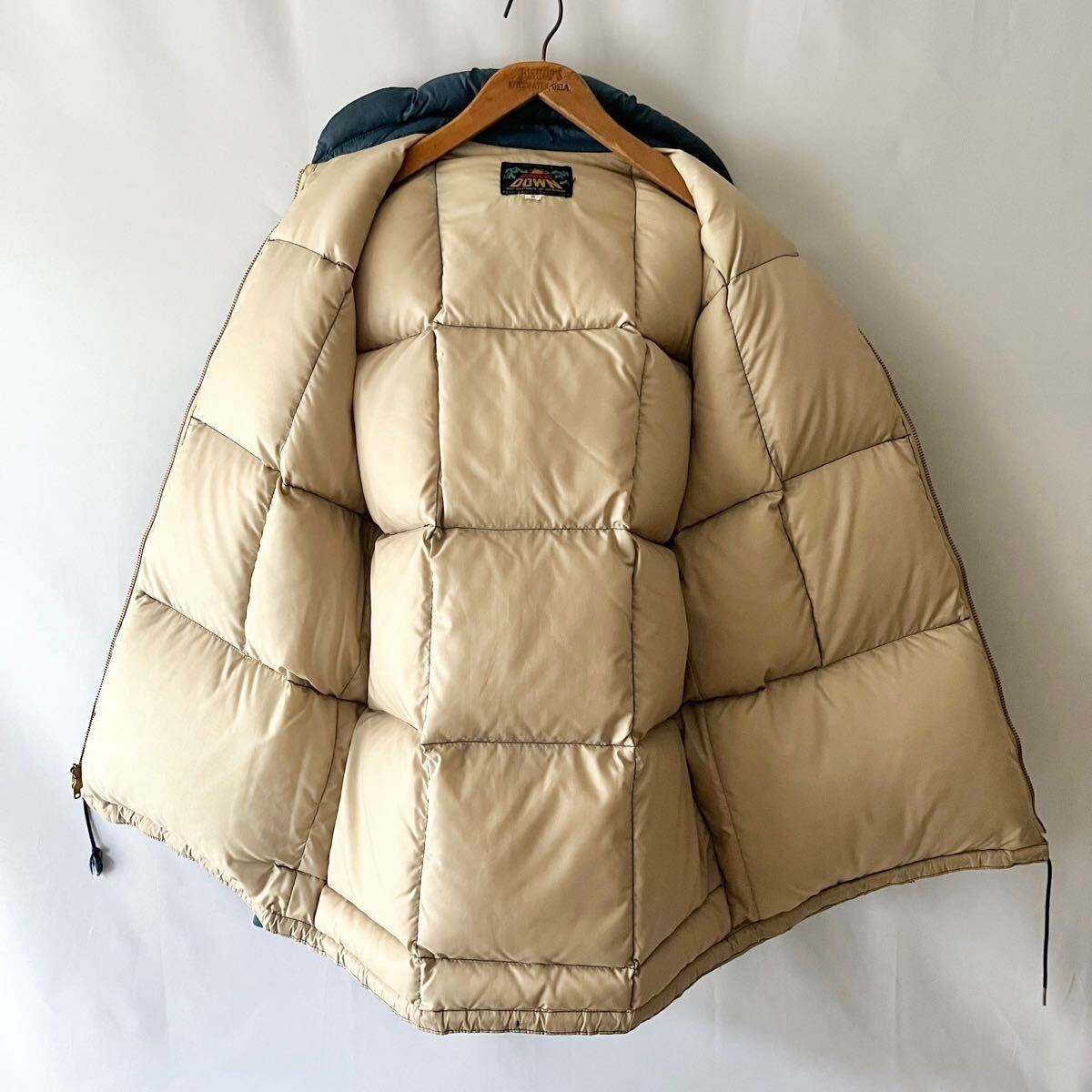 60s Bauer Down 日の出タグ ダウンジャケット S ブルー ビンテージ 60年代 バウアーダウン Eddie Bauer 青 オリジナル ヴィンテージ