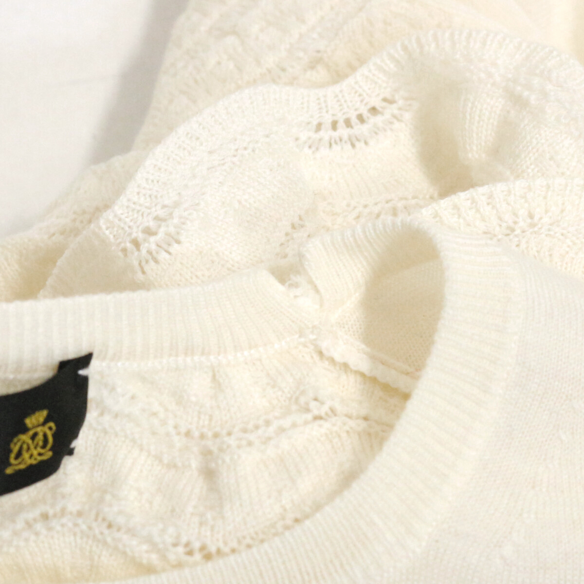 Drawer D PR1 WO 16G LACE/SSL PO レースショートスリーブニット 1 6518-106-0348 ドゥロワー