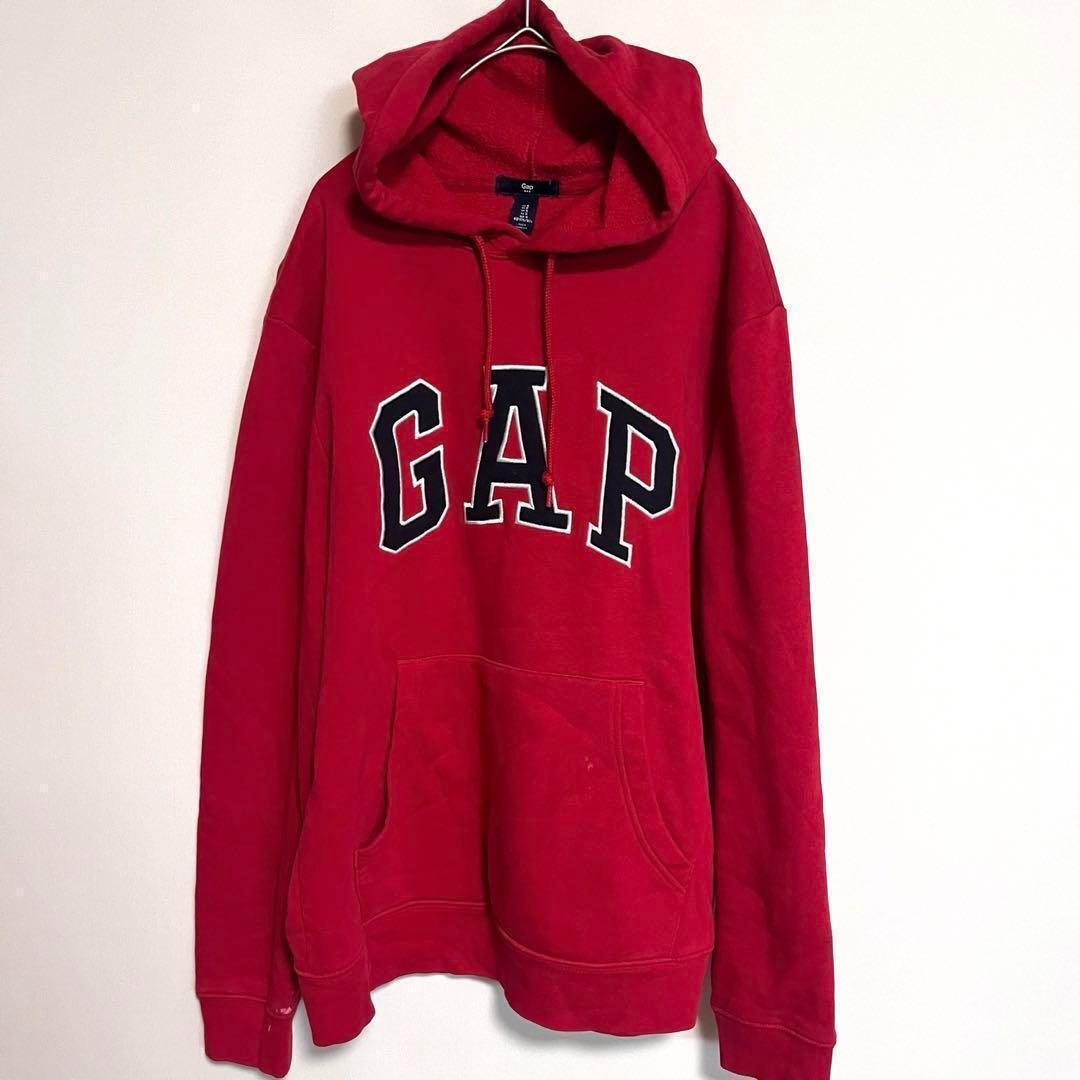 GAP パーカー　S 裏起毛　ビックロゴ刺繍　ストリート系　ゆるだぼ　両ポケあり　あったか
