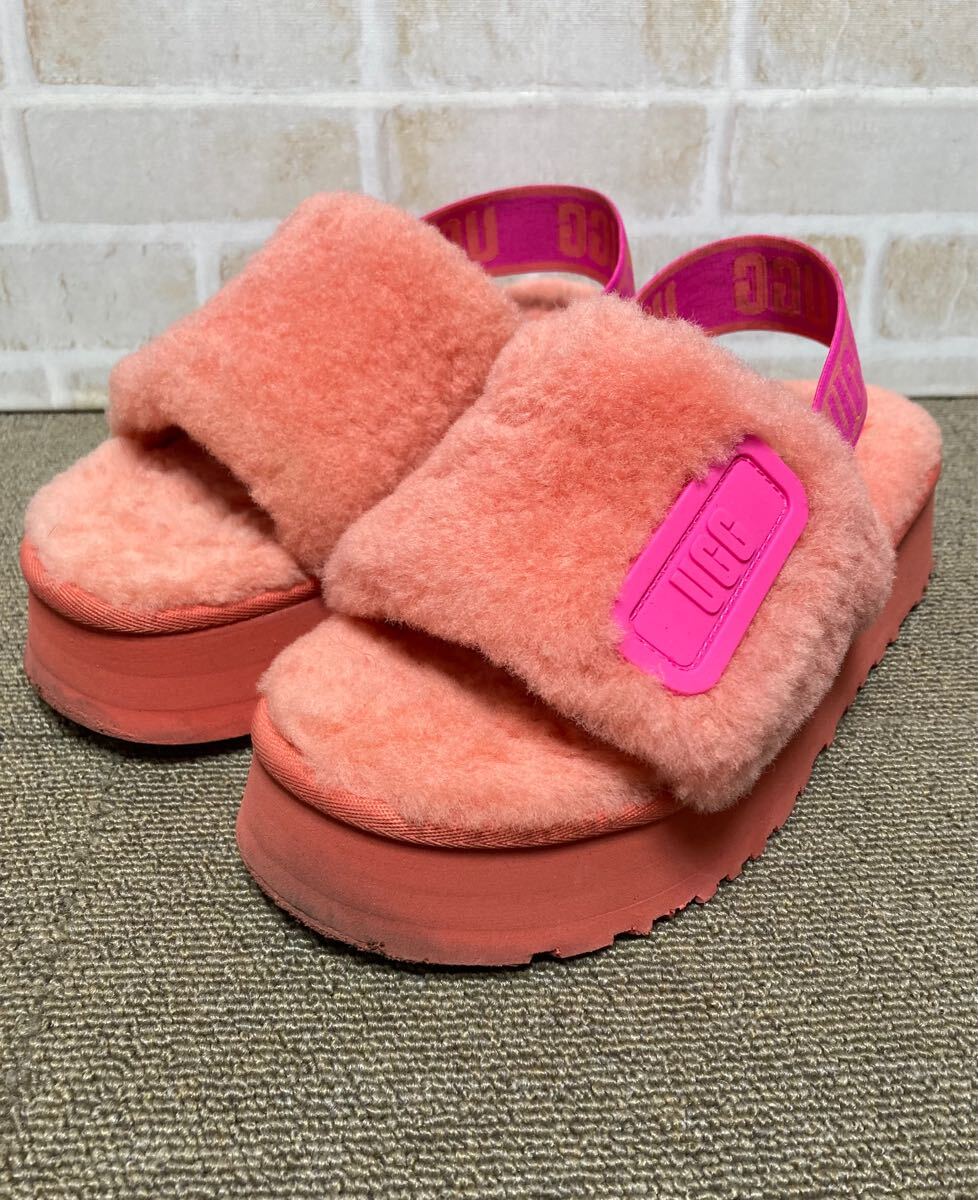美品　UGG アグ　ディスコ　スライド　厚底　ボア　ファーサンダル　24cm