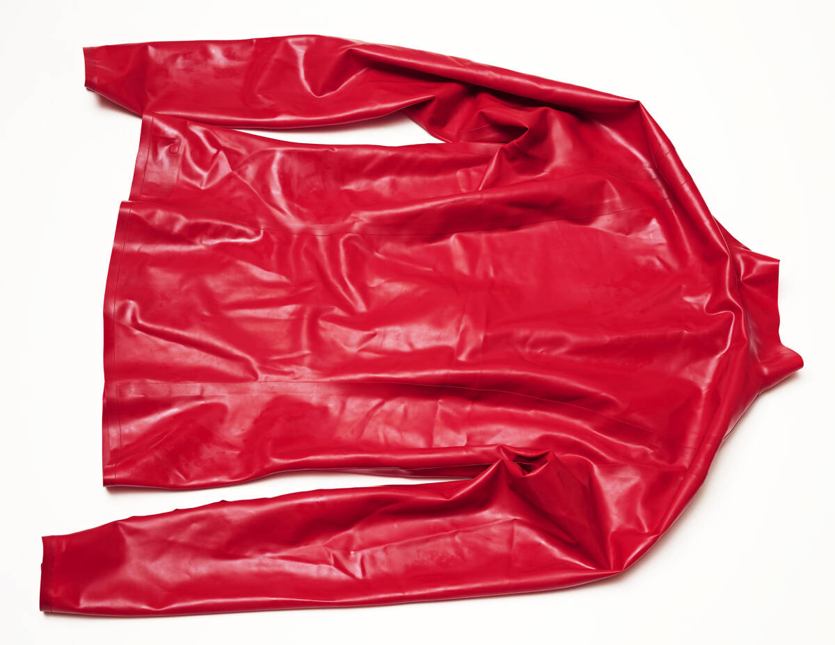 Latex shirt with long sleeves and separable zipper Red Raver длинный рукав рубашка красный XS размер 