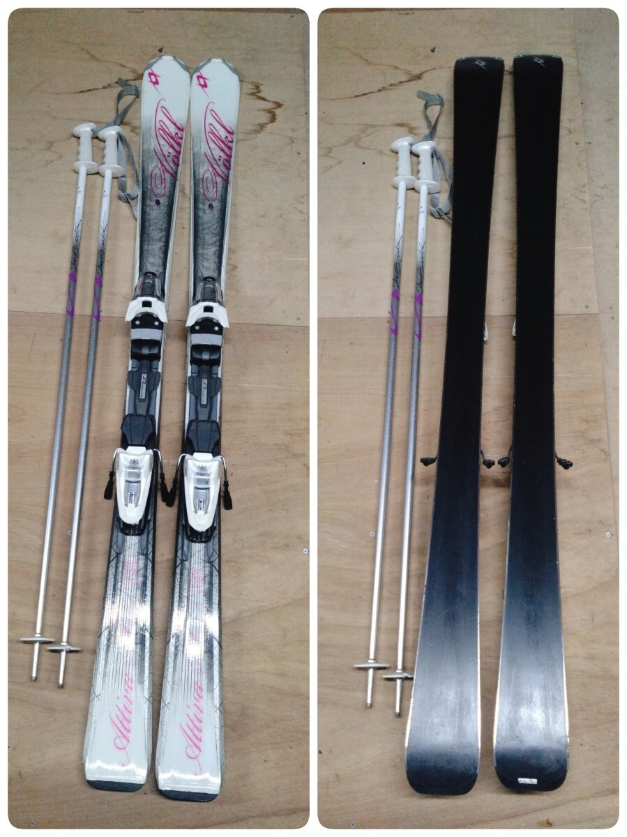 ●18) VOLKL フォルクル Attiva Motion 116/70/103 156cm スキー板 /ビンディングMarker MotionLT/ ポール KIZAKI 115cm 3点セット 中古③