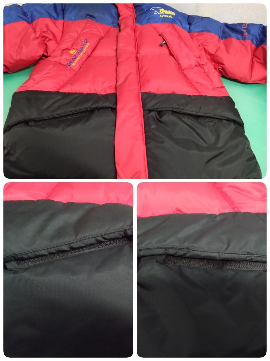 * Bear U.S.A 90s Vintage OLD BEAR-MAX 2 пуховик M нейлон красный RN90680 б/у текущее состояние товар ③