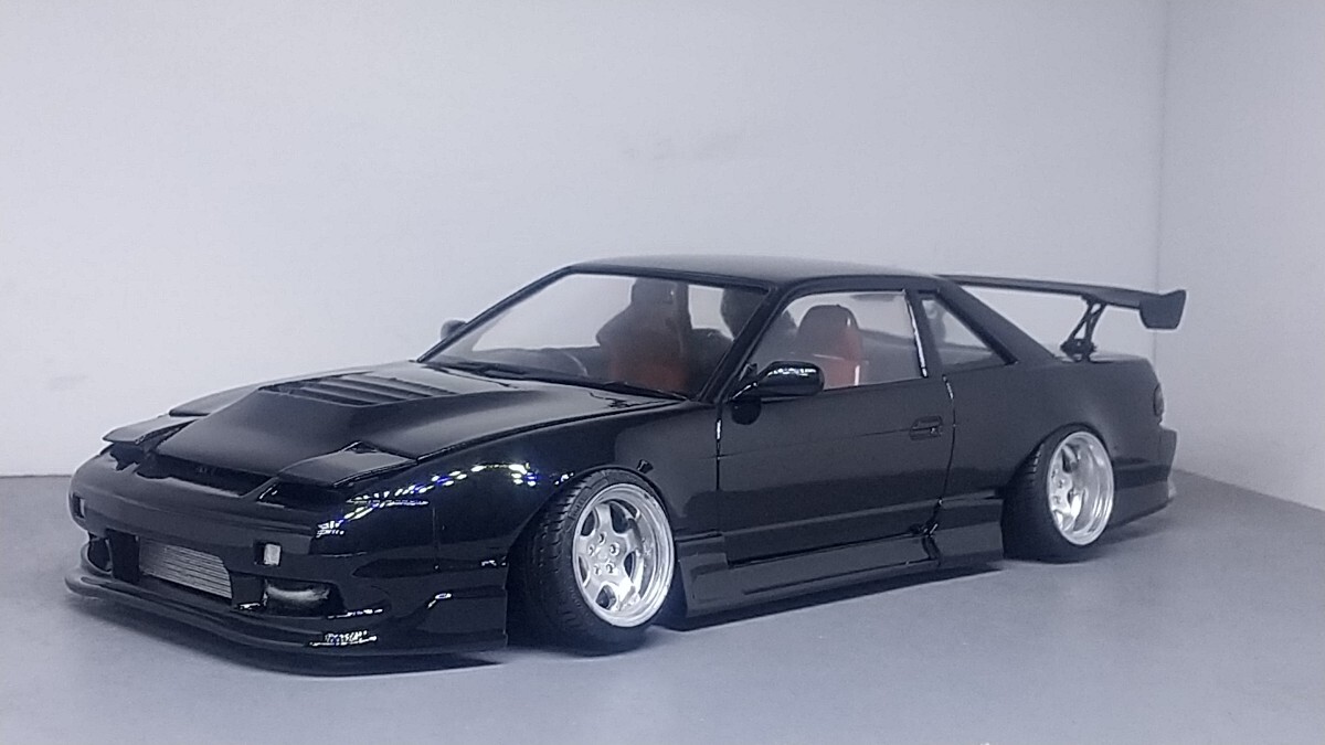 プラモデル 1/24 アオシマ S13 シルビア ワンビア 完成品 180SX プラモデル 1/24 アオシマ S13 シルビア ワンビア 完成品 180SX