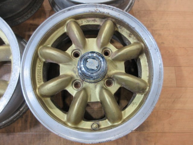 希少! 舊車 當時物 FORMULA-1 フォーミュラ ワン 日本制 アルミホイール 4本 4H-120 13インチ 5J+35 検索用 ( ワタナベ ブラックレーシング