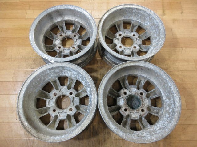 希少! 舊車 當時物 FORMULA-1 フォーミュラ ワン 日本制 アルミホイール 4本 4H-120 13インチ 5J+35 検索用 ( ワタナベ ブラックレーシング