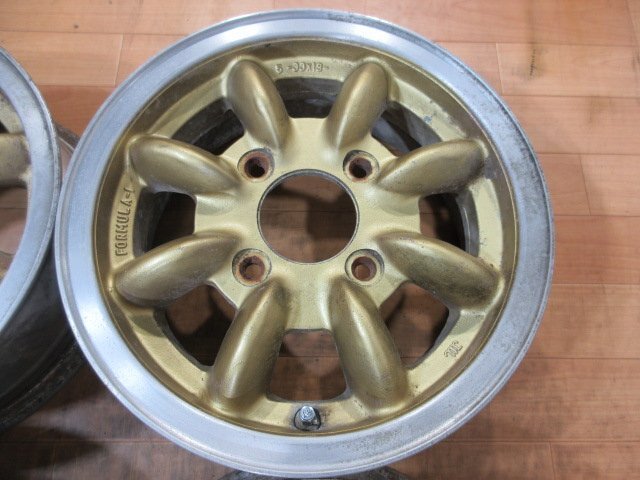 希少! 舊車 當時物 FORMULA-1 フォーミュラ ワン 日本制 アルミホイール 4本 4H-120 13インチ 5J+35 検索用 ( ワタナベ ブラックレーシング