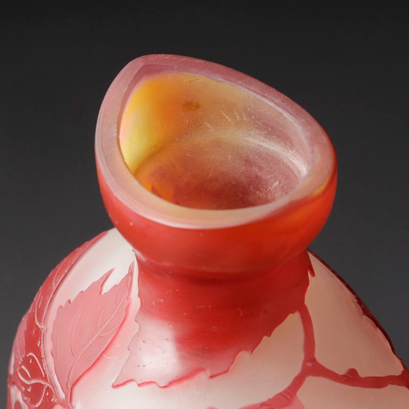 古美味】エミールガレ Emile Galle スグリ文 花器 茶道具 保証品