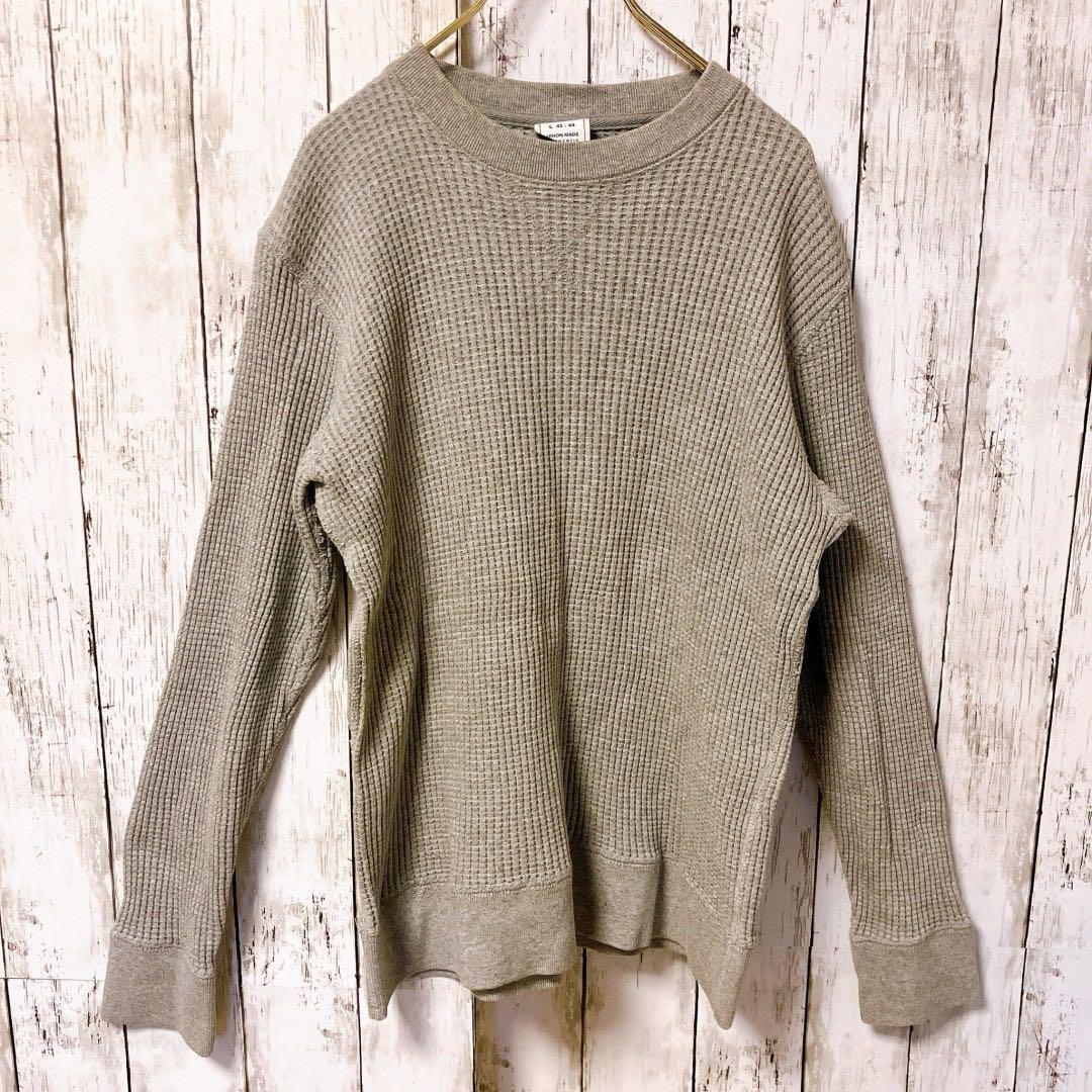 JEMORGAN 長袖トップス　Ｌ　グレー系　サーマル　ジェイイーモーガン