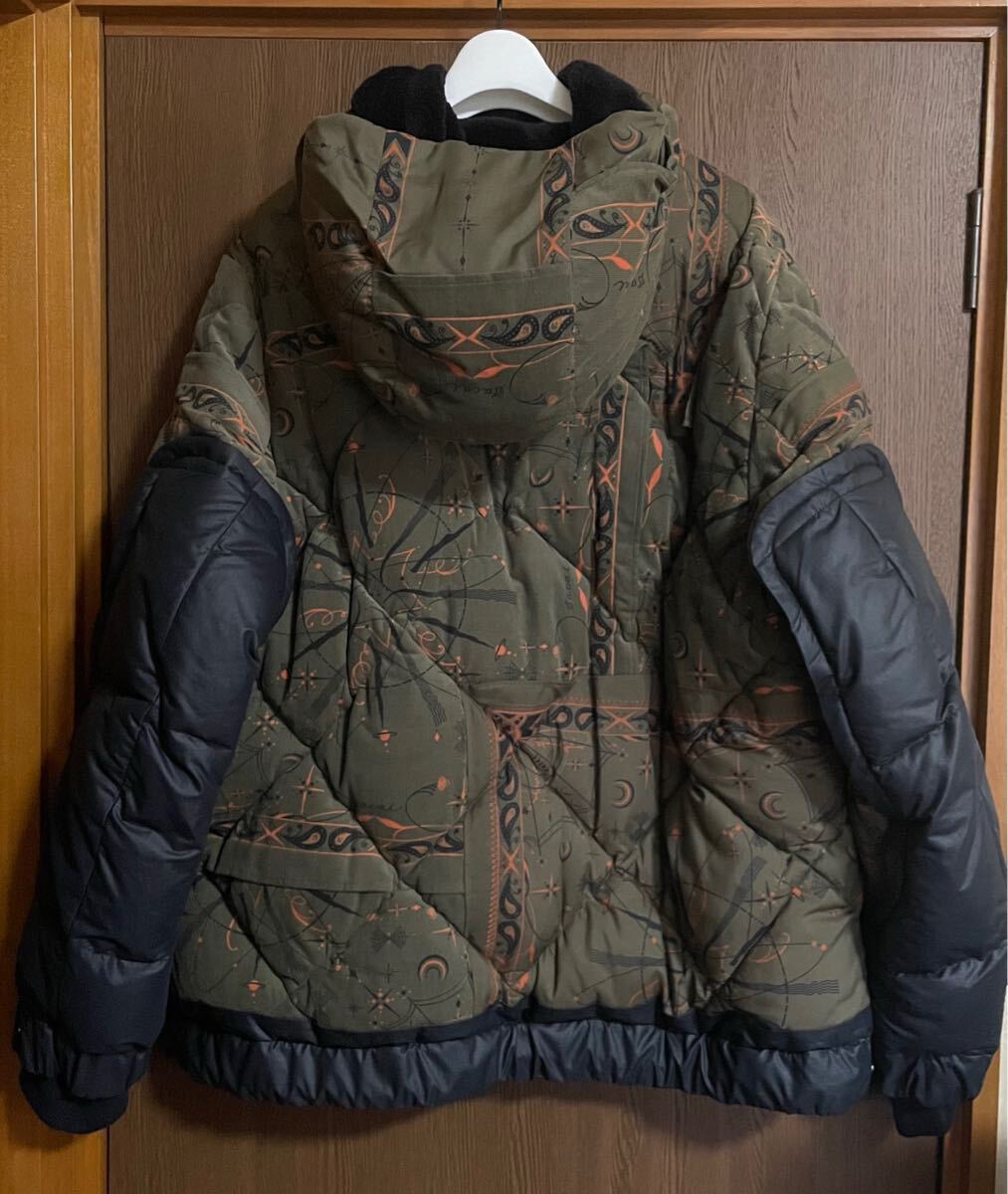 2新品 sacai × Dr Woo バンダナ柄 ダウンジャケット ブルゾン