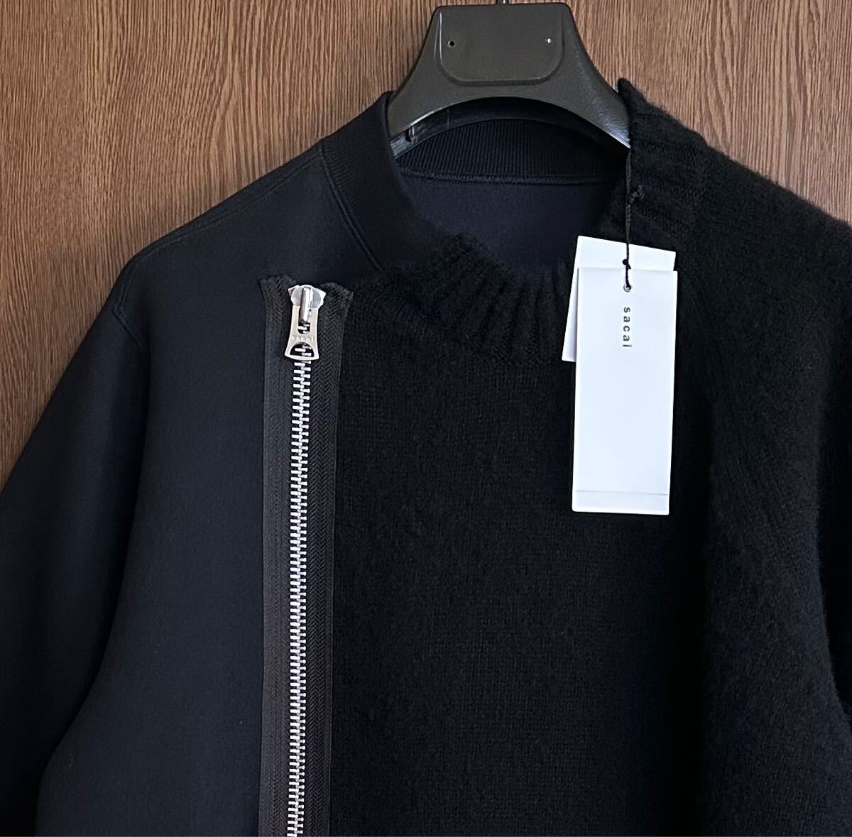 24AW新品 sacai ジップ スポンジ スウェット シャツ ドッキング 24AW新品 sacai ジップ スポンジ スウェット シャツ ドッキング