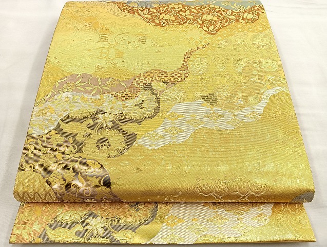 平和屋着物●六通柄袋帯　煌洛乃匠　金糸　引箔　鈴乃屋扱い　正絹　逸品　BAAM2798ea