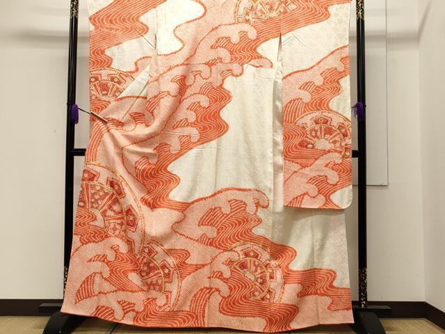 平和屋着物■豪華振袖　駒刺繍　絞り　立波片輪車花文　金彩　逸品　CAAJ3235ch