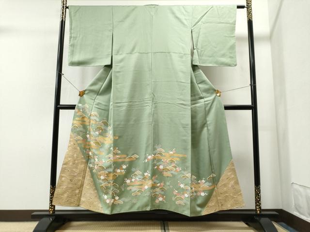平和屋着物■豪華色留袖　エ霞浜松花文　金彩　逸品　CAAI8382yc