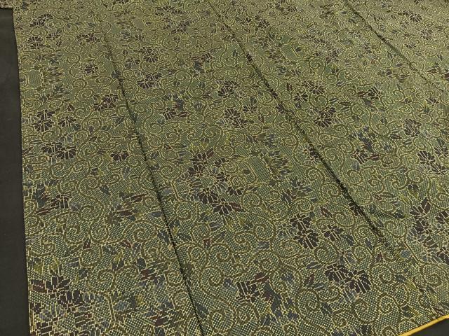 平和屋着物■本場大島紬　7マルキ　花唐草文　ロング丈　正絹　逸品　BAAL1885wb