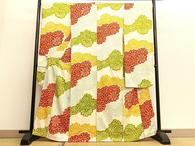 平和屋着物■豪華振袖　絞り　雲取り花文　正絹　逸品　BAAM0633fc
