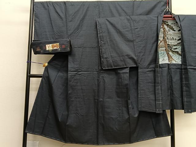 平和屋着物●男性　本場大島紬　アンサンブル　100亀甲　正絹　逸品　未使用　BAAM2335pk