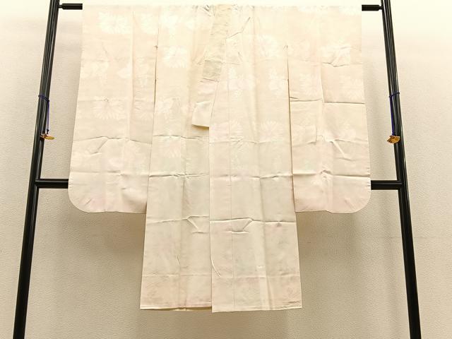 平和屋着物■振袖用長襦袢　無双仕立て　菱草花文　暈し染め　正絹　逸品　BAAL8464xa