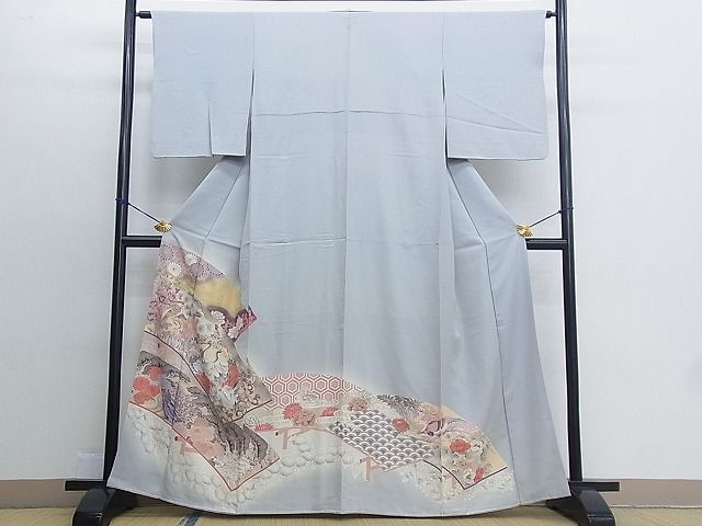 平和屋着物■豪華色留袖　駒刺繍　花鳥文　暈し染め　金彩　逸品　BAAH2740hj