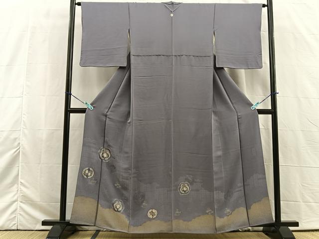 平和屋着物■豪華色留袖　総刺繍　花鳥丸文　金糸　正絹　逸品　BAAL7323cw