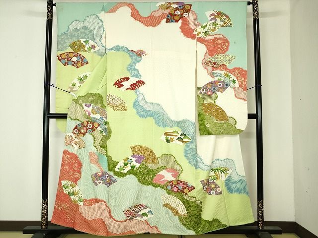 平和屋着物■豪華振袖　地紙重ね吉祥花文　金銀彩　逸品　DAAI2019rt