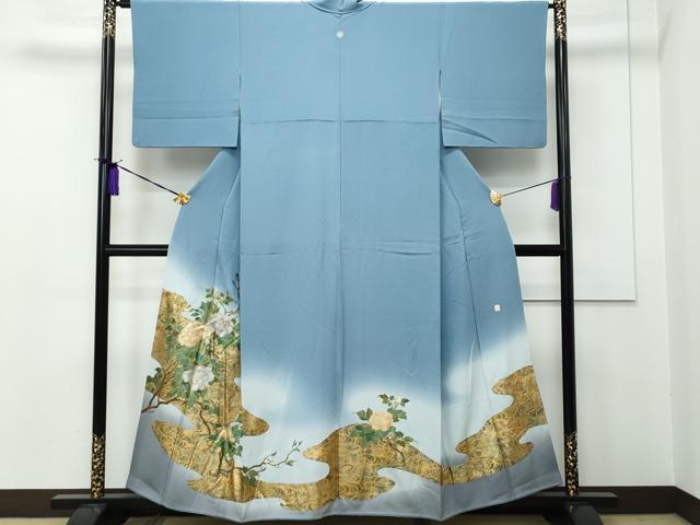 平和屋着物■豪華色留袖　作家物　流水枝花文　金彩　正絹　逸品　CAAJ5819vf