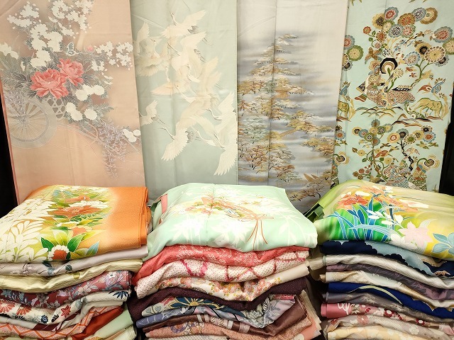 平和屋本店■1円 訪問着 まとめて 50点 鶴 鳥獣 人物 風景 花柄 友禅 型染め など 着用可能多数 未使用品あり 全て正絹 se2565