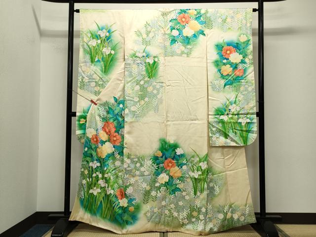 平和屋着物■豪華振袖　草花文　暈し染め　金彩　正絹　逸品　CAAJ3916th