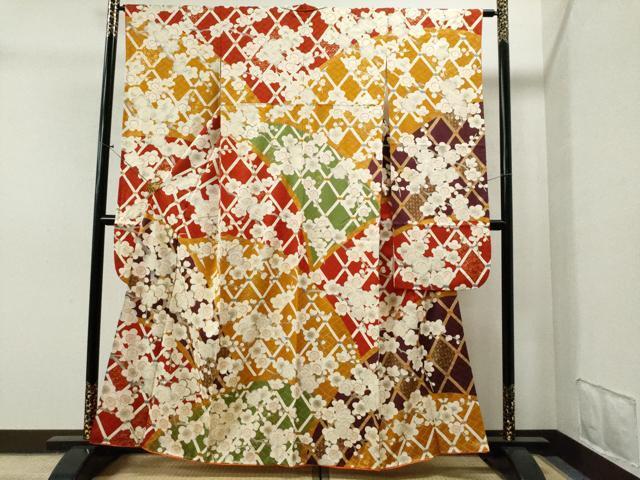 平和屋着物■豪華振袖　駒刺繍　籬枝梅文　金彩　正絹　逸品　CAAJ2792yc