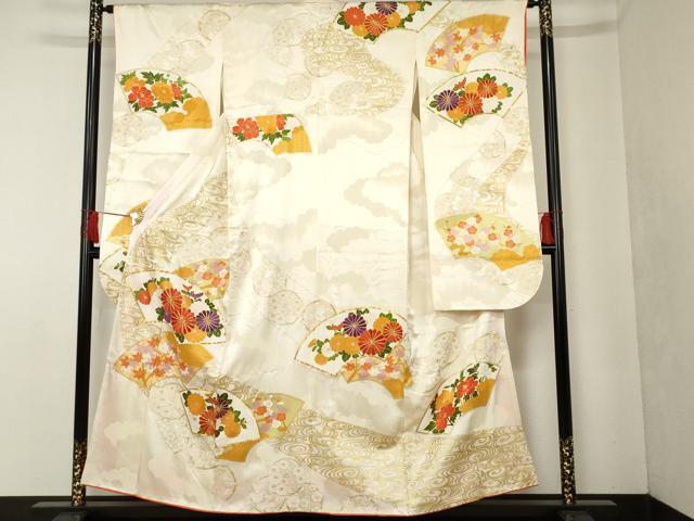 平和屋着物■豪華振袖　駒刺繍　地紙草花文　金彩　やまと誂製　正絹　逸品　AAAL4504cs