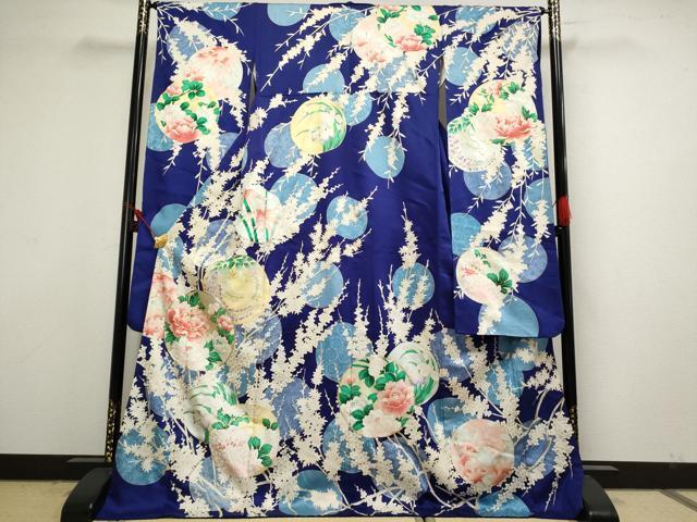 平和屋着物■豪華振袖　駒刺繍　草花文　金彩　正絹　逸品　AAAL2672cg