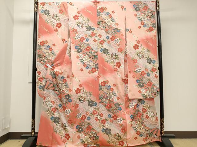 平和屋着物■豪華振袖　流水舞桜文　暈し染め　金銀彩　正絹　逸品　CAAI7374ev