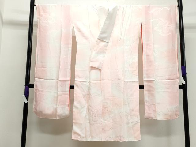 平和屋着物■振袖用　長襦袢　袷　雲重ね貝桶花地紋　暈し染め　正絹　逸品　CAAJ3776th