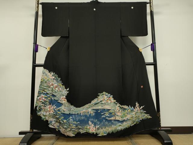平和屋着物■豪華黒留袖　作家物　風景文　正絹　逸品　CAAK2006id