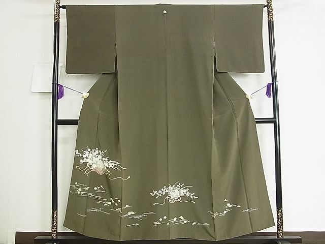 平和屋着物■豪華色留袖　刺繍　花車文　逸品　DAAA3094rt
