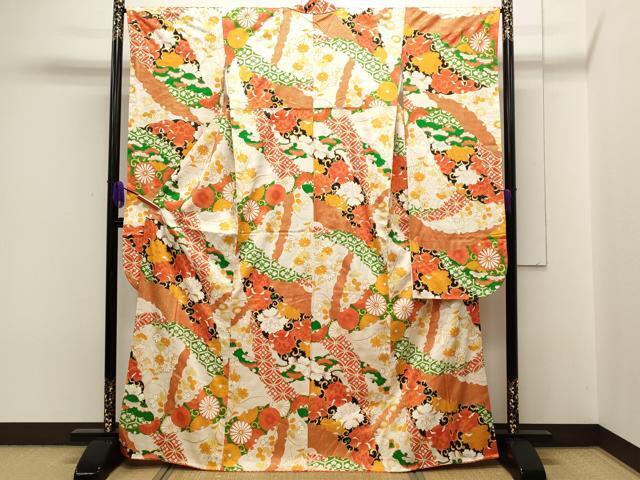 平和屋着物■豪華振袖　雪輪草花文　金彩　正絹　逸品　CAAK5314ut