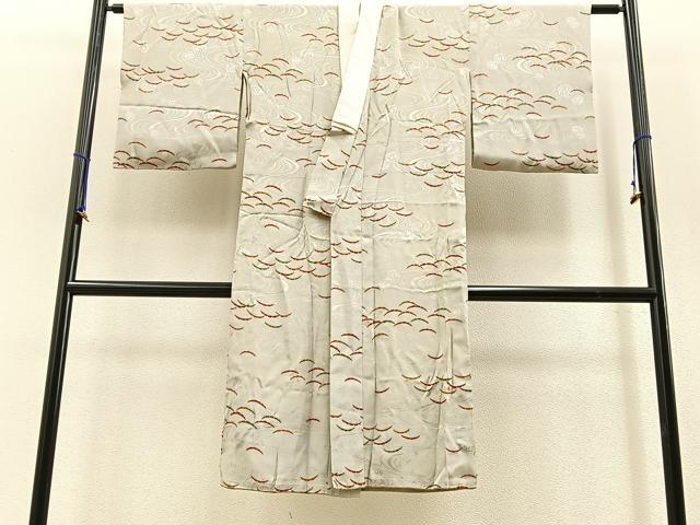 平和屋着物■長襦袢　無双仕立て　雪芝流水文　正絹　逸品　BAAL8486xa