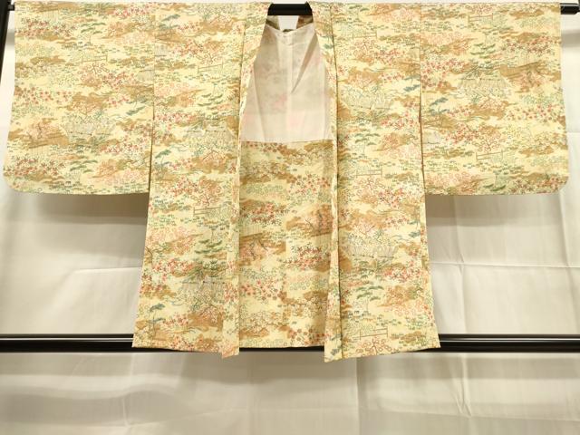 平和屋着物■羽織　風景草花文　正絹　逸品　DAAK5279ar