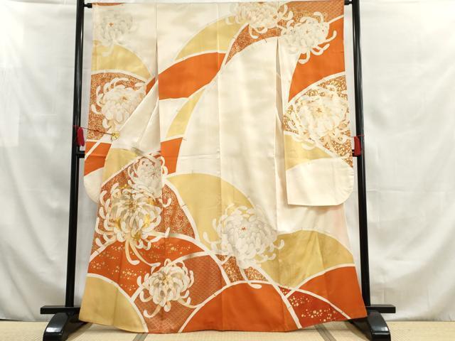 平和屋着物■豪華振袖　駒刺繍　菊　金彩　正絹　逸品　AAAN6107cs