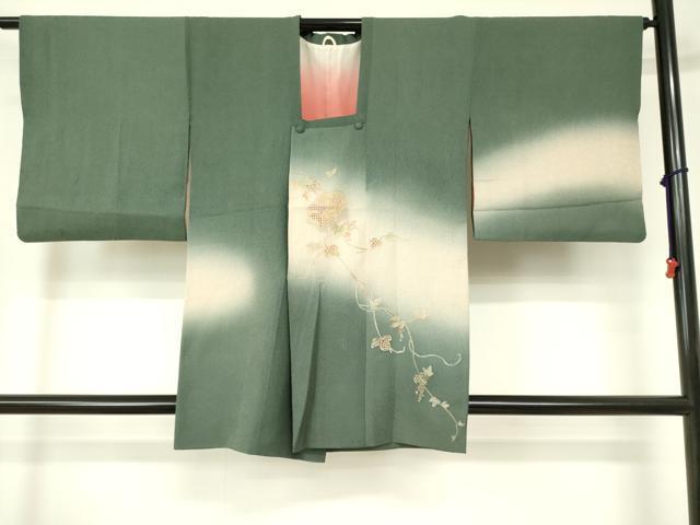 平和屋着物■中国三大刺繍　スワトウ刺繍　汕頭刺繍　相良刺繍　総刺繍　草花文　暈し染め　正絹　逸品　DAAK9042cm
