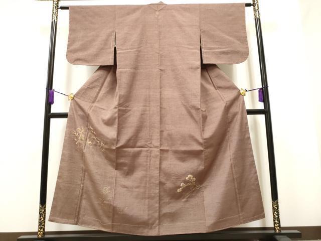 平和屋着物●豪華色留袖　紬地　総刺繍　風景草花文　えり善扱い　正絹　逸品　CAAJ7407hy