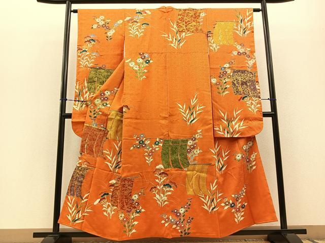 平和屋着物■豪華振袖　駒刺繍　几帳草花文　金彩　松坂屋扱い　正絹　逸品　BAAM2210by