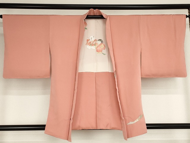 平和屋着物■羽織　総刺繡　文箱草花鳥文　正絹　逸品　未使用　AAAN8810bw
