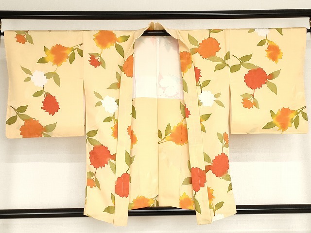 平和屋着物■羽織　地紋起こし　草花文　正絹　逸品　未使用　AAAN0435bw