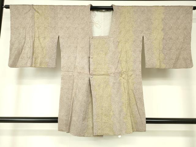 平和屋着物■道行コート　総絞り　草花文　正絹　逸品　DAAK9022cm