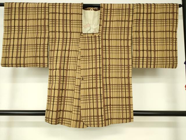 平和屋着物■道行コート　吉野間道　正絹　逸品　DAAJ8498cm