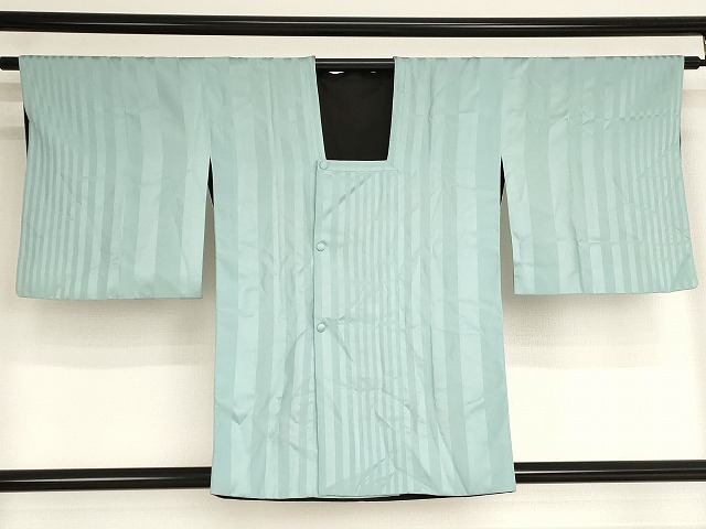 平和屋着物■道行コート　リバーシブル　縞地紋　正絹　逸品　AAAN8825bw