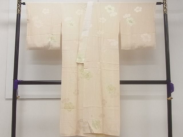 平和屋着物■上質な長襦袢　袷　絞り　舞桜文　金彩　逸品　CAAF5408ev