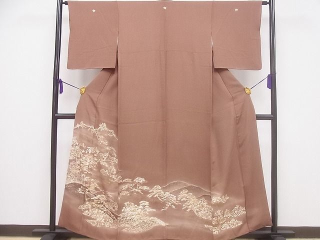 平和屋着物■豪華色留袖　刺繍　松竹梅　暈し染め　金彩　逸品　CAAB6863ev