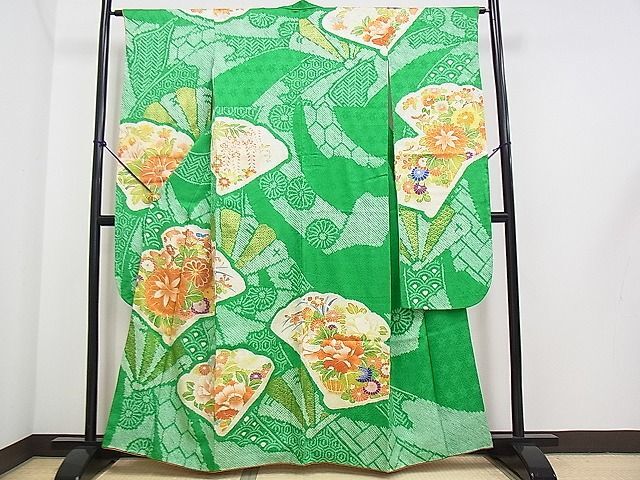 平和屋着物■豪華振袖　駒刺繍　絞り　草花文　金彩　逸品　DAAB0819ud